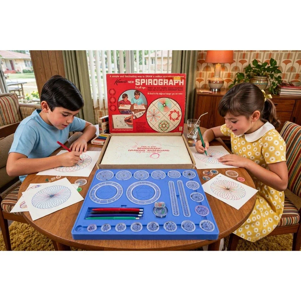 Vintage Kenner's New Spirograph No. 401 Geometric Drawing Game Toy NEAR COMPLETE